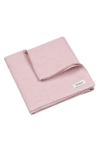 Ander Baby Pucktuch Musselin Decken Elena - Musselintuch Baby 100% Baumwolle - Babydecke Musselin 60 cm x 60 cm Puderrosa Farben - Sanft und Sicher von ANDER