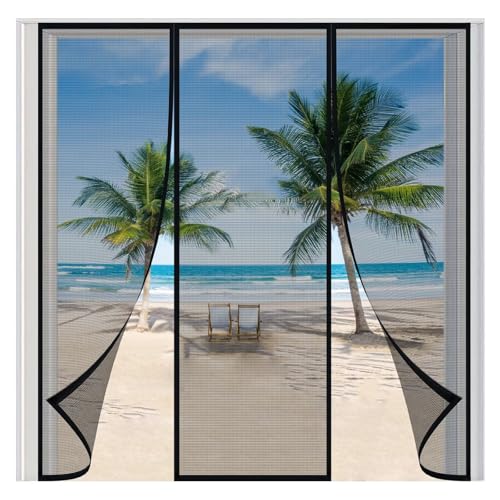 Magnetic Fly Screen Door,W120xH240cm(47x94in) black Door Screen for Keeping Insects Out,Magnetic Top-to-Bottom Shuts Automatically Keep Bugs Out & Let Fresh Air in von ANDHMAIY