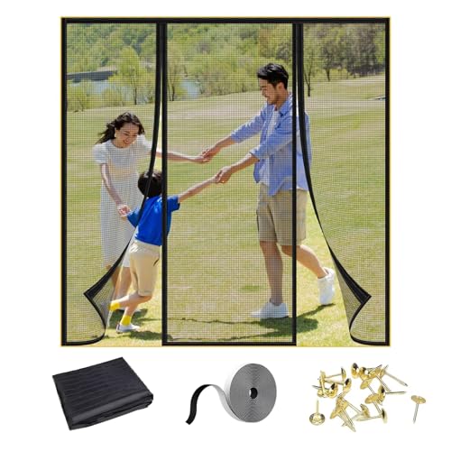 Pollenschutzgitter 120x240cm(WxH) Schwarz zuschneidbarer,transparenter Pollenschutz & Insect Stop Fliegengitter für Fenster - Insektenschutz mit Klettband selbstklebend von ANDHMAIY