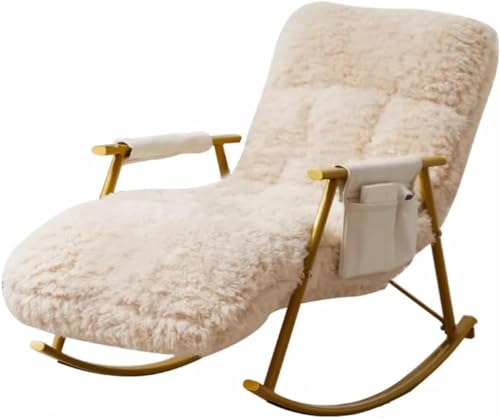 ANDRAX Schaukelstuhl Wohnzimmer, Chaiselongue, Schaukelstuhl, Stuhl mit integrierter Stütze, Schlafzimmer, Büro, Wohnzimmer (Beige 1) von ANDRAX