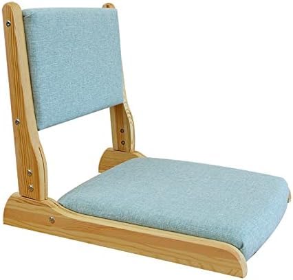 ANDRAX Tatami-Stuhl mit Rückenlehne, Meditations-Bodenstuhl, tragbarer beinloser Stuhl im japanischen Stil, Liegesofa aus Holz, Erkerfenster, Balkon, Wohnzimmerstuhl, Bodensitz (Blue B, 52x43x45cm) von ANDRAX