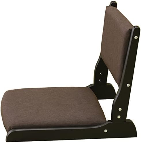 ANDRAX Tatami-Stuhl mit Rückenlehne, Meditations-Bodenstuhl, tragbarer beinloser Stuhl im japanischen Stil, Liegesofa aus Holz, Erkerfenster, Balkon, Wohnzimmerstuhl, Bodensitz (Brown A, 52x43x45cm) von ANDRAX