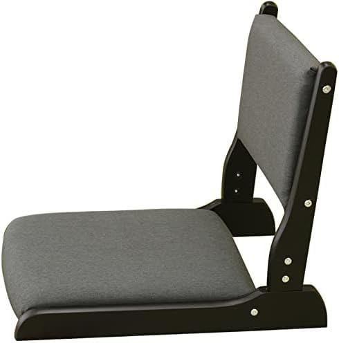 ANDRAX Tatami-Stuhl mit Rückenlehne, Meditations-Bodenstuhl, tragbarer beinloser Stuhl im japanischen Stil, Liegesofa aus Holz, Erkerfenster, Balkon, Wohnzimmerstuhl, Bodensitz (Grey B, 52x43x45cm) von ANDRAX