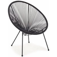 Bizzotto - Moderne Lounge Set 'Parker' mit Sesseln und Couchtisch aus synthetischem Seil für Garten und Veranda -Sessel / Schwarz von BIZZOTTO
