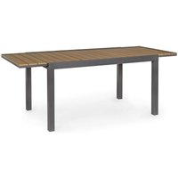 Ausziehbarer Tisch 'Elias' aus lackiertem Aluminium und Polywood für Garten und Veranda 140/200 cm -Anthrazit von BIZZOTTO