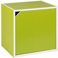 Andrea Bizzotto Spa - Würfelregal 35 cm modulares Bücherregal moderne Möbel -Würfel mit Tür / Grün von ANDREA BIZZOTTO SPA