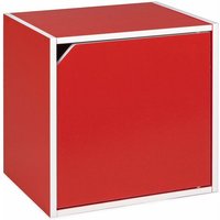 Würfelregal 35 cm modulares Bücherregal moderne Möbel -Würfel mit Tür / Rot von BIZZOTTO