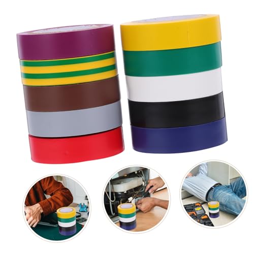 ANDRESLAD 10 Rollen Isolierband Elektriker Klebeband Elektrische Isolierung Starke Klebkraft Vielseitig für Elektro Auto Kabelorganisation Professionelles Wickelband von ANDRESLAD