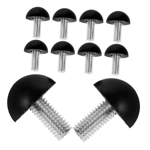 ANDRESLAD 10 Stück Metall- und Gummibodenmatten zum Anschrauben von Möbelbeinen, Verstellbare Nivellierfüße für Möbel, Schreibtische, Stühle und Tische, Schwarz, 3.00x2.00x2.00 cm von ANDRESLAD