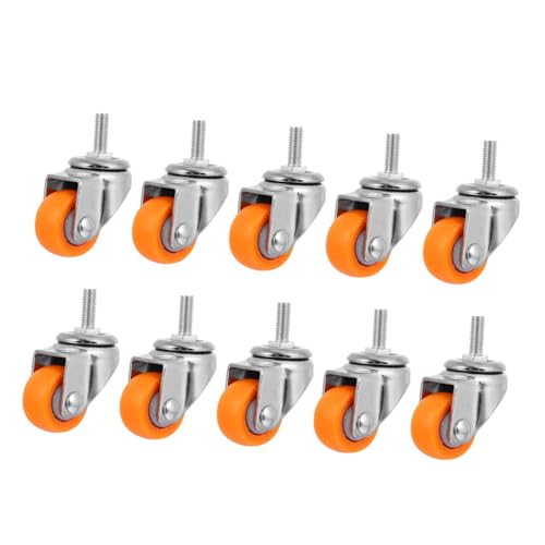 ANDRESLAD 10 Stück Teiliges Möbel lenkrollen mit Gewinde Geräuschlose Verschleißfeste Nylon universalrollen für Bürostuhl Werkbank und Industrie Hohe Tragfähigkeit Einfache Montage von ANDRESLAD