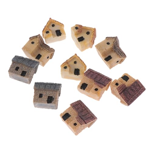 ANDRESLAD 10 Stück Teiliges Resin Miniatur holzhaus Vielseitige Kleine landschafts Dekoration Wetterfeste Gartenhaus Ornamente für Mini Garten Blumentopf und Feengarten Accessoires von ANDRESLAD