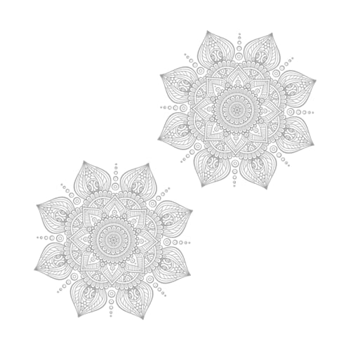 ANDRESLAD 2 STÜCK Mandala Wandtattoo Ethno Stil Selbstklebend PVC Wandaufkleber Fenster Tür Wohnzimmer Schlafzimmer Dekoration von ANDRESLAD