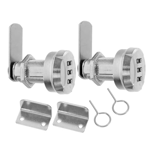 ANDRESLAD 2 Sätze Mechanisches Zahlenschloss Zinklegierung Passwortschloss mit Einstellbarem Code für Briefkasten Aktenschrank Schubladen Robuste Metallkombination für Büro und Zuhause von ANDRESLAD