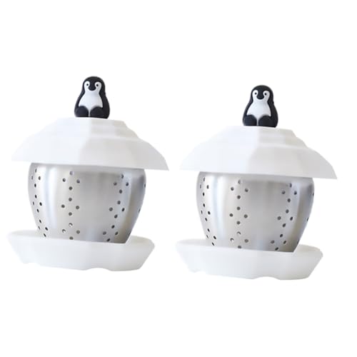ANDRESLAD 2 Stk Pinguin-teesieb Siebkugel Kreativer Tee Steiler Loser Blatttee Tee-ei Mit Losen Blättern Blättertee-ei Reise-teeaufsatz Loses Tee-ei Mesh-tee-ei Filter Rostfreier Stahl von ANDRESLAD