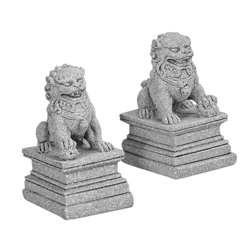 ANDRESLAD 2 Stück Chinesische Mini Löwenverzierung Feng Shui Stein Statue Dekor Kompakt Leicht für Wohnzimmer Büro Garten Desktop Auspicious Ornament ANDRESLAD 2 Stück Chinesische Mini Löwenverzierung Feng Shui Stein Statue Dekor Kompakt Leicht für Wohnzimmer Büro Garten Desktop Auspicious Ornament von ANDRESLAD