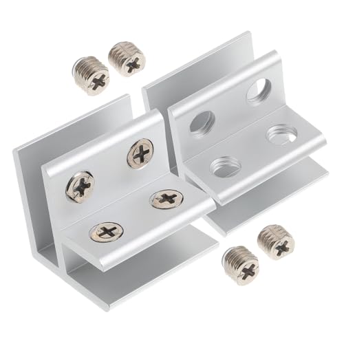 ANDRESLAD 2 Stück Glas klemmen Aluminiumlegierung Robuste Halterung für Rahmenlose Glasgeländer Schränke und Vitrinen Kratzfest Korrosionsbeständig für Innen Außenbereich von ANDRESLAD