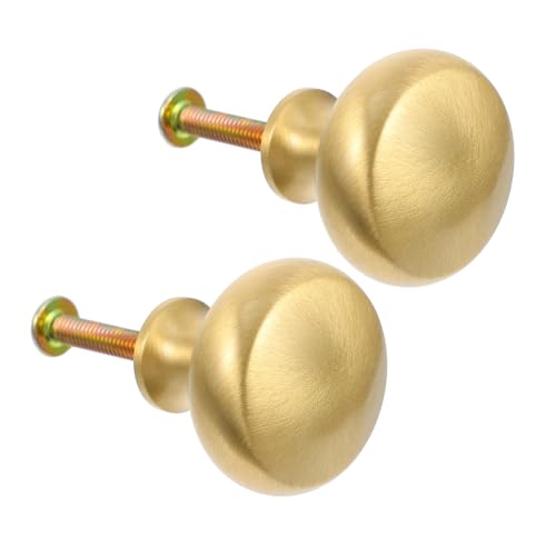 ANDRESLAD 2 Stück Messing Möbelgriffe Gebürstet Vintage Stil Schrankknöpfe für Kommode Kleiderschrank Einfache Montage Langlebige Möbelgriffe von ANDRESLAD