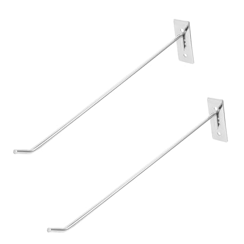 ANDRESLAD 2 Stück Metall Pegboard Haken Lang Stark Robuste Lochwand Haken für Werkzeug Warenpräsentation Vielseitig für Werkstatt Garage Supermarkt Inklusive Schrauben von ANDRESLAD
