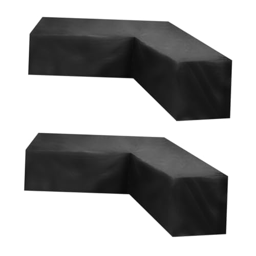 ANDRESLAD 2 Stück Oxford Outdoor Ecksofa Abdeckung Winddicht mit Zugband für Patio Gartenmöbel Förmige Couch Schutzhülle von ANDRESLAD