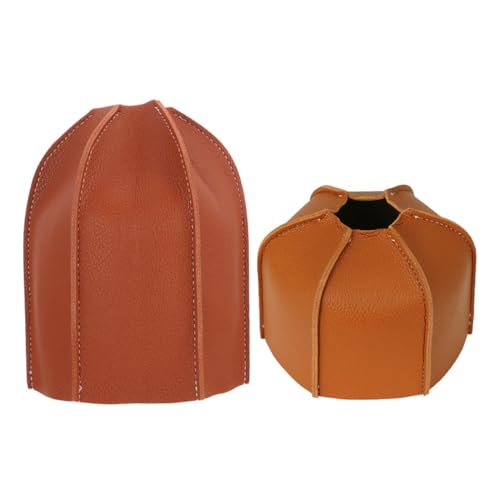 ANDRESLAD 2 Stück PU Gasflaschen Schutzhülle Wasserdichtes Robustes Material Vintage Design Leichter Gaskessel Schutz für Outdoor Camping und Vielseitige Gaskartuschen Lagerung von ANDRESLAD