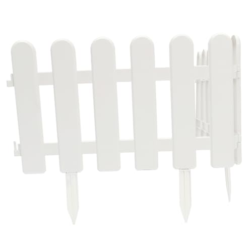 ANDRESLAD 2 Stück Teiliges Weiß Wetterfeste DIY Dekorative Picket Fence mit Erdspießen Langlebiger Umzäunungsschutz für Blumenbeete und Gartenbegrenzung von ANDRESLAD