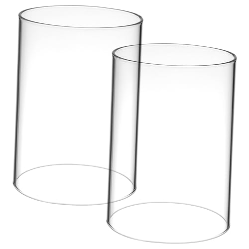 ANDRESLAD 2 Stück Transparenter Glas Kerzenschirm Zylindrischer Offener Kerzenhalter Windgeschützt für Stumpenkerzen Wohnraumdeko und Festliche Beleuchtung ANDRESLAD 2 Stück Transparenter Glas Kerzenschirm Zylindrischer Offener Kerzenhalter Windgeschützt für Stumpenkerzen Wohnraumdeko und Festliche Beleuchtung von ANDRESLAD