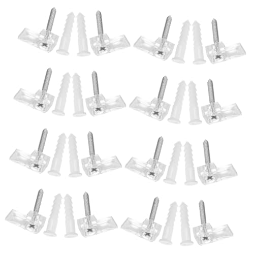 ANDRESLAD 25 Stück Teiliges Transparente Glas Mirror Clips aus Kunststoff mit Schrauben und Dübeln Stabile Halterungen für Möbel und Schranktüren für Sichere Wandmontage von Spiegeln in Bad ANDRESLAD 25 Stück Teiliges Transparente Glas Mirror Clips aus Kunststoff mit Schrauben und Dübeln Stabile Halterungen für Möbel und Schranktüren für Sichere Wandmontage von Spiegeln in Bad von ANDRESLAD