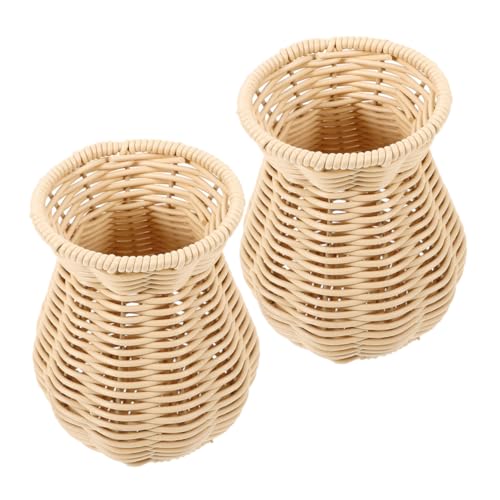 ANDRESLAD 2stücke Rattan Blumenvase Geflochtene Vase Aus Kunststoff Dekorative Blumenvase Für Wohnzimmer Schlafzimmer Büro Innenraumdekoration Blumenhalter Aus Kunststoff ANDRESLAD 2stücke Rattan Blumenvase Geflochtene Vase Aus Kunststoff Dekorative Blumenvase Für Wohnzimmer Schlafzimmer Büro Innenraumdekoration Blumenhalter Aus Kunststoff von ANDRESLAD