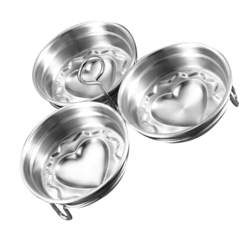 ANDRESLAD 3 Stück 3 teiliges Edelstahl Eierkocher Set Herzform Eierformer für Frühstück Backen Eierform BPA frei Leicht zu Reinigen von ANDRESLAD