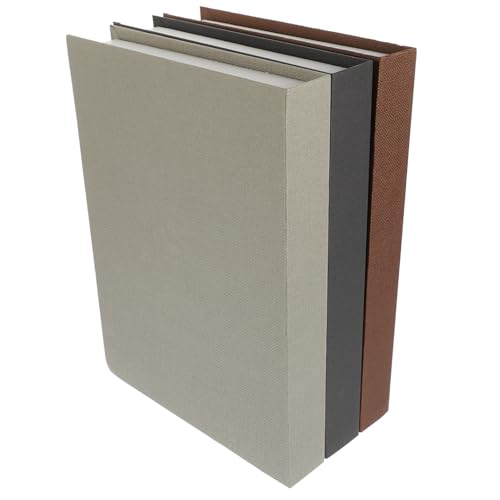 ANDRESLAD 3 Stück Teiliges Deko Buch aus Leinen mit Schlichter Optik Realistische Nachbildung für Wohn Büroregale Stilvolle Buchdekoration in Schwarz und Schwarzbraun Moderne von ANDRESLAD