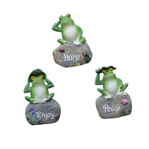 ANDRESLAD 3 Stück Teiliges Kreative Resin Frosch Deko Figuren für Garten und Tisch Wetterfeste Kleine Frösche als Teich Gartendekoration Langlebige Harz Ornament Sammlung von ANDRESLAD