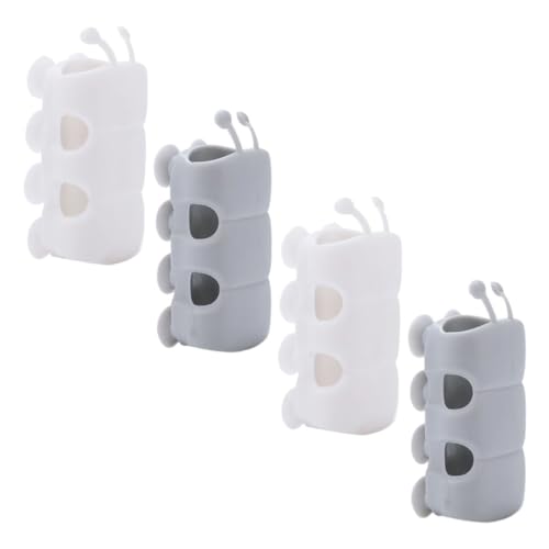 ANDRESLAD 4 Stück Silikon Duschkopfhalter mit Starkem Saugnapf Abnehmbar Bohren Passend für Haushaltsduschen Stabile Halterung für Fliesen Badezimmer von ANDRESLAD