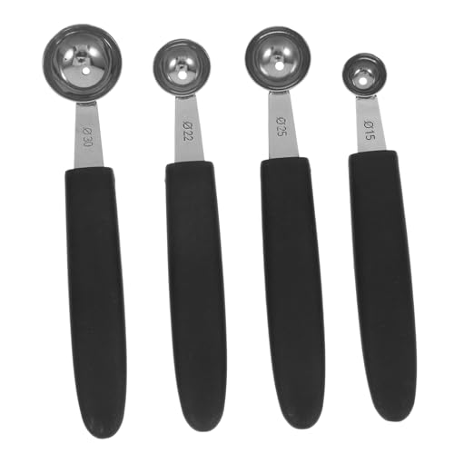 ANDRESLAD 4 Stück Teiliges Edelstahl Eisportionierer mit Vielseitiger Melonen Obstschöpfer für Zuhause Rostfrei und Bruchfest für Party und Familiengebrauch von ANDRESLAD
