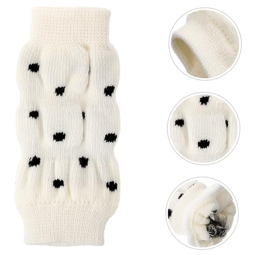 ANDRESLAD 4 Stück Teiliges Hund Beinwärmer aus Leichtem Material Schützende Waschbare Leg Sleeves mit Modischem Muster Pflegen Pfoten Sauber rutschfeste Schutzsocken für Hunde Weiß mit von ANDRESLAD
