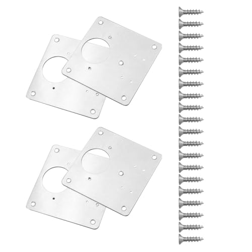 ANDRESLAD 4 Stück Teiliges Reparaturplatten für Scharniere Robuste und Korrosionsbeständige Möbelverstärkung mit Schrauben für Schrank und Möbelreparaturen von ANDRESLAD