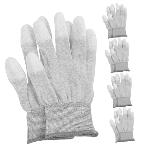 ANDRESLAD 5 Paare Anti elektrostatisch Handschuhe mit Rutschfester Pu beschichtung Flexible Arbeitshandschuhe für Präzise Industriearbeiten Elektrostatisch Ableitend Hitzebeständig von ANDRESLAD
