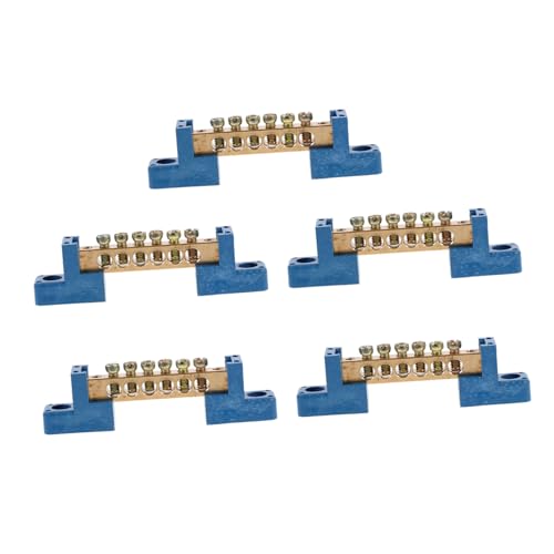 ANDRESLAD 5 Stück Teiliges Kupfer Verteilerblock Verzinkte Sammelschiene Robuste Klemme für Stromverteilung in Elektroverteilern Mechanischen und Elektrischen Anlagen Langlebig und von ANDRESLAD