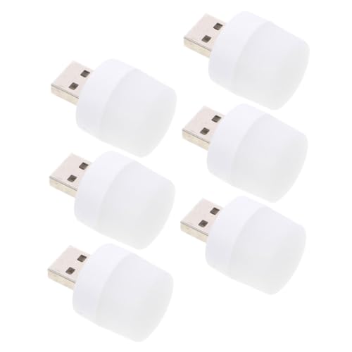 ANDRESLAD 6st Led- Nachtlichter Zu Hause Kleine Nachtlichter Led-minibirne Mini-usb-nachtlichter Lichter Usb-lichter Fürs Led-spiegelleuchten Weiß Plastik von ANDRESLAD
