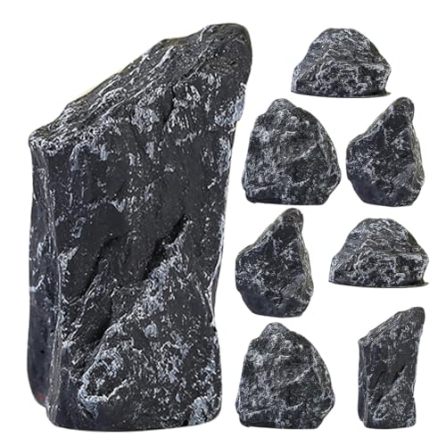 ANDRESLAD 8 Stück 2 teiliges Aquariumdekor mit künstlichen Miniatursteinen aus Harz realistische Mikrolandschaft für Bonsai Schreibtisch und Fischbecken langlebige bruchfeste von ANDRESLAD