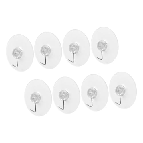 ANDRESLAD 8 Stück Teiliges Saugnapf haken für Badezimmer Transparente Pvc saugnäpfe mit Stahlhaken Wiederverwendbar Starke Haftung Fliesen Glas Metall Handtuch Bademantelhalter ohne Bohren von ANDRESLAD