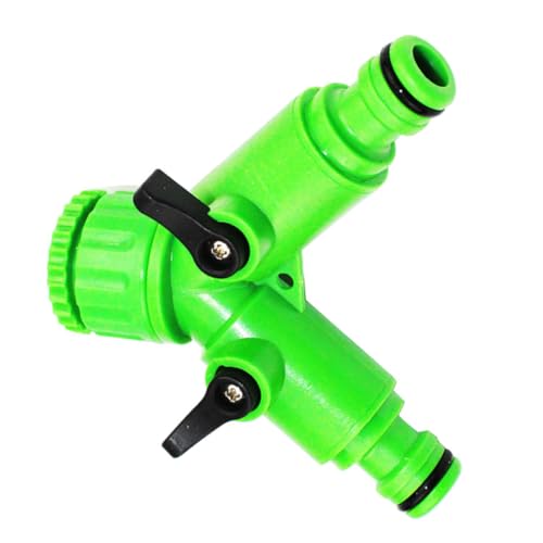 ANDRESLAD Abs Gartenschlauch Verteiler mit T förmigem Kugelventil Langlebiger Schlauchverbinder mit Innen dichtungsring Wasserdichter Hahnadapter für Garten Einfache Wandmontage für von ANDRESLAD
