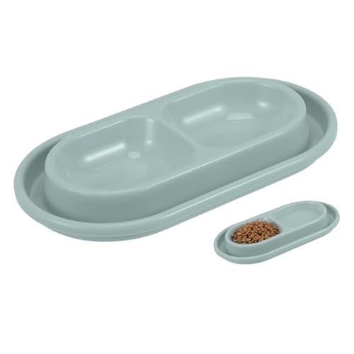 ANDRESLAD Antischalen für Haustiere Doppelnapf mit Ameisenschutz Wasserrinne Kompakt und Platzsparend Geeignet für Kleine bis Große Katzen und Hunde Hygienische Futterstation für Sauberes von ANDRESLAD