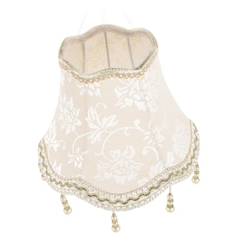 ANDRESLAD Beige Jacquard Lampenschirm mit Perlen trodel Stoff Lampenschirm für Tischlampe Eleganter Leuchtenschirm mit Blumenmuster Dekorativ und Weichlichtspendend für Wohnzimmer ANDRESLAD Beige Jacquard Lampenschirm mit Perlen trodel Stoff Lampenschirm für Tischlampe Eleganter Leuchtenschirm mit Blumenmuster Dekorativ und Weichlichtspendend für Wohnzimmer von ANDRESLAD
