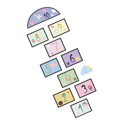 ANDRESLAD Bodenaufkleber Zahlen Cartoon Ablösbar Rutschfest Kinderzimmer Dekor Junge Mädchen Hopse Spielteppich Sticker Spielerisch Lernen von ANDRESLAD