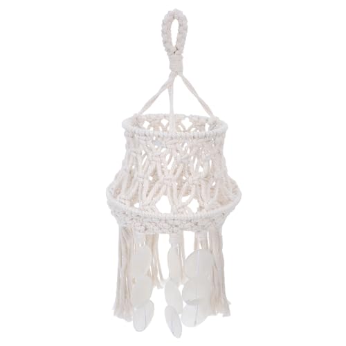 ANDRESLAD Boho Pendelleuchte Lampenschirm Handgefertigt Handgewebt Baumwollgarn Deckenleuchte Ersatz Lampenabdeckung Wohnzimmer Schlafzimmer von ANDRESLAD