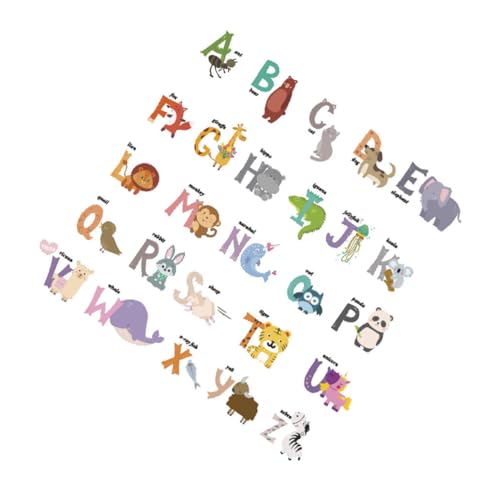 ANDRESLAD Bunte Englische Alphabet Wandsticker mit Niedlichen Cartoon Tieren Selbstklebend Wasserabweisend Kinderzimmer Dekorativ und Pädagogisch Leicht Anzubringen und Rückstandsfrei ANDRESLAD Bunte Englische Alphabet Wandsticker mit Niedlichen Cartoon Tieren Selbstklebend Wasserabweisend Kinderzimmer Dekorativ und Pädagogisch Leicht Anzubringen und Rückstandsfrei von ANDRESLAD