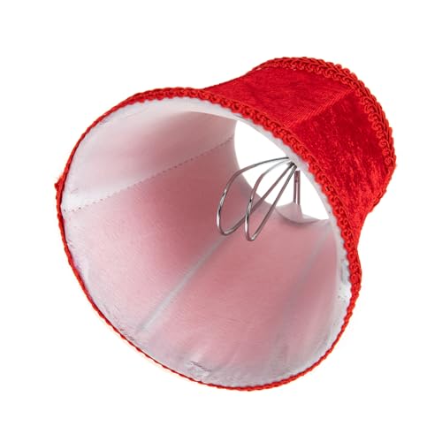 ANDRESLAD Deckenlampenschirm aus Stoff Lampenabdeckung für Kronleuchter und Wandlampe Langlebig Staubschützend Weichlichtdiffusierend Dekorativ Roter Samtstoff Eleganter Lampenschirm von ANDRESLAD
