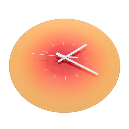 ANDRESLAD Dekorative Batteriebetriebene Wanduhr aus Gehärtetem Glas mit Sanftem Farbverlauf Geräuschloses Design Moderne Schlafzimmer Wohnzimmerdekoration Einfache Wandmontage von ANDRESLAD