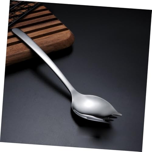 ANDRESLAD Edelstahl Gabel löffel Kombi Langstielig Rostfrei Servierbesteck für Obst Kuchen Dessert Party Camping Picknick Vielseitig Robust von ANDRESLAD