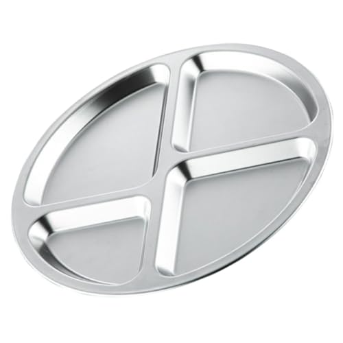 ANDRESLAD Edelstahl Portion Control Teller Unterteiltes Tablett für Erwachsene Stapelbares Kantinen tablett Tiefes Bruchsicheres Essgeschirr für Camping Schule und Buffet ANDRESLAD Edelstahl Portion Control Teller Unterteiltes Tablett für Erwachsene Stapelbares Kantinen tablett Tiefes Bruchsicheres Essgeschirr für Camping Schule und Buffet von ANDRESLAD